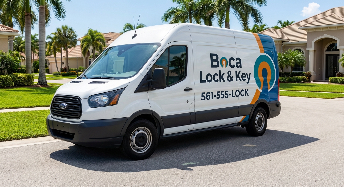 Mobile automotive locksmith van serving Boca Raton and surrounding areas